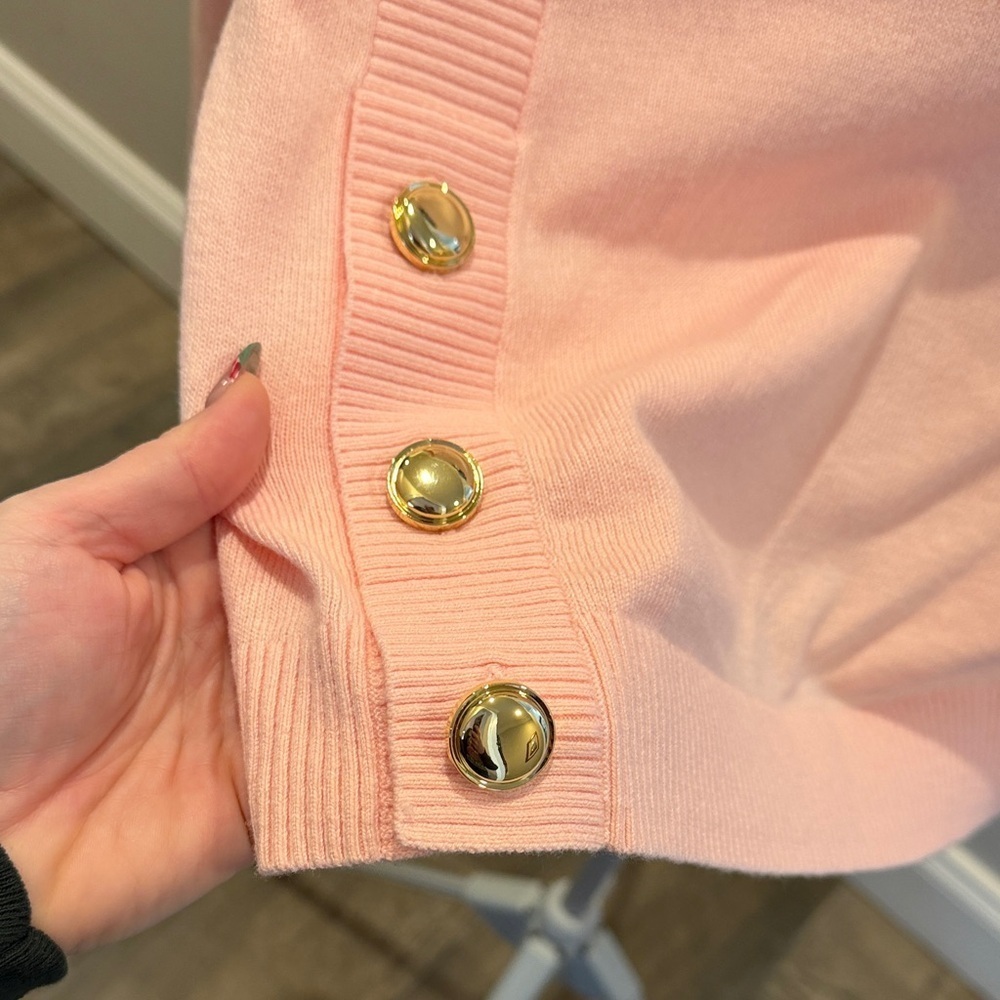 Talbots Light Pink Blouse with Gold Buttons - Picture 3 of 8